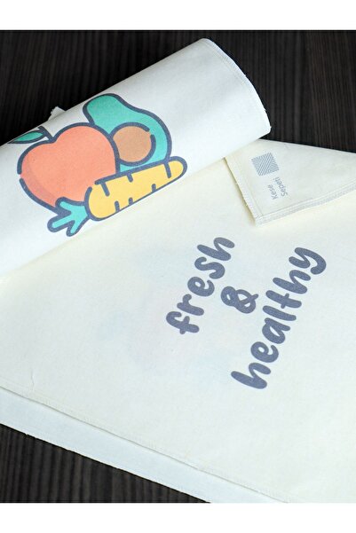 kesesepeti Yıkanabilir Buzdolabı İçi Meyve Sebze Nem Önleyici Örtüsü & Matı |Pamuk| 2 Adet 24x31cm | Fruta