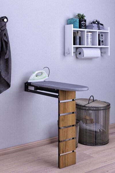 moka park avm Papatya Duvara Monte Katlanabilir Ütü Masası Pratik Sağlam Meta...