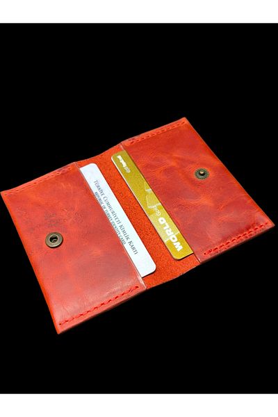CRASSULA PREMIUM LEATHER Elegant Card Holder with Genuine Leather Snaps