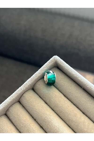 asaf Petek kesimli murano charm | gümüş kaplama