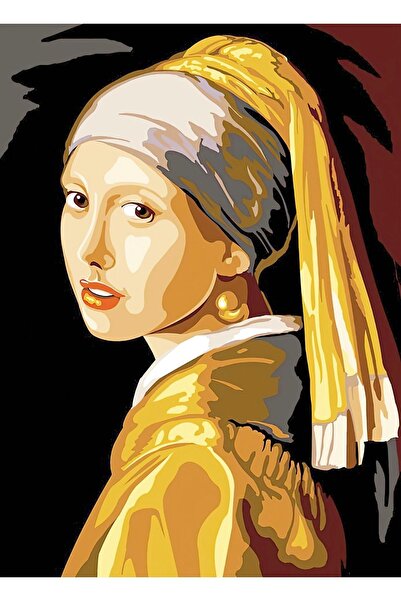 Goblen Atölyesi 50*60 Cm Goblene Renkli Baskı Inci Küpeli Kız Ipli