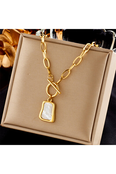 Choice DIEYURO 316L Stainless Steel Geometric Trapezoidal Pearl Oyster Pendan...