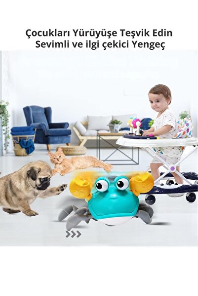 welcomein Emeklemeye Yardımcı Sensörlü Yengeç Şarjlı Oyuncak Crob Toys