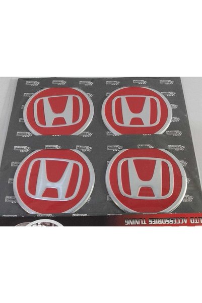 ALTAŞ Honda Kırmızı Alüminyum Yapıştırma Jant Göbeği 4 Lü 60mm