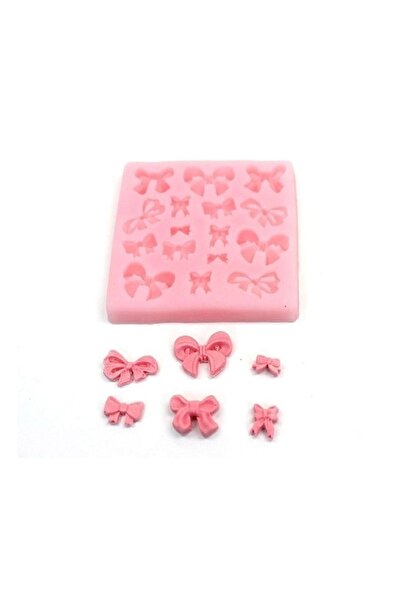 morlalem m Tek Kalıpta 16 Mini Minyatür Kurdele Fiyonk Silikon Kalıp K-471, Kokulu Taş Sabun Alçı Mum Kalıbı