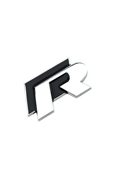 GARDENAUTO Volkswagen R Logo Amblem Metal Siyah Bagaj Logosu