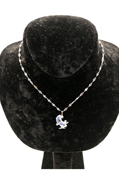 Mariposa Line أوبال الفراشة القمر الفضة 316L قلادة الصلب