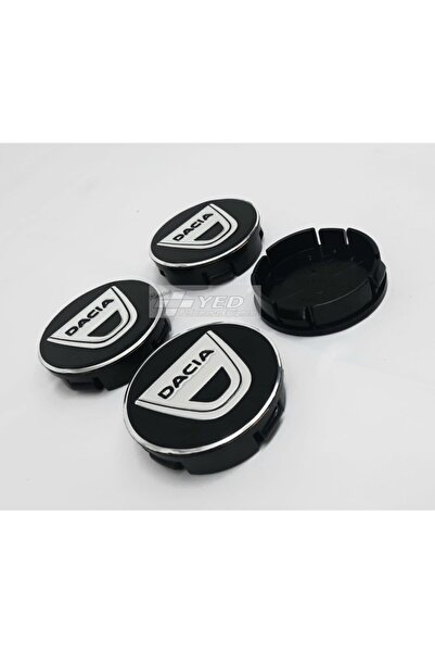 DURU DORUK Dacia Jant Göbeği 58/55 55mm Yuva 4'lü Set Siyah Çerçeveli