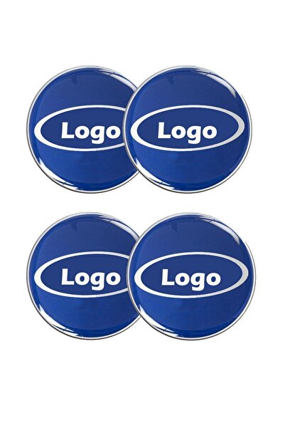 GARDENAUTO Jant Göbeği Arması Alüminyum Jant Göbek Sticker 4'lü Set 60mm Mavi