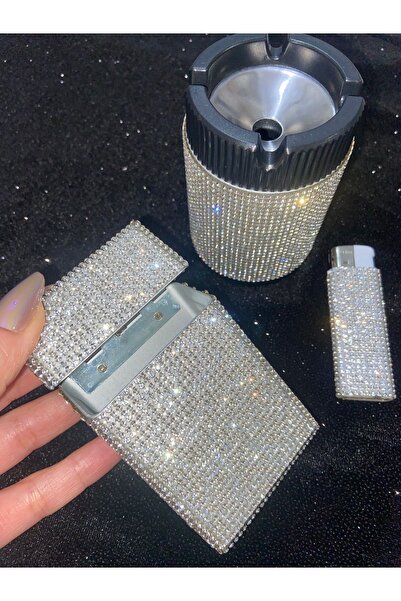 GARDENAUTO Taşlı Sigara Kutusu, Çakmak Ve Küllük (SLENDER)