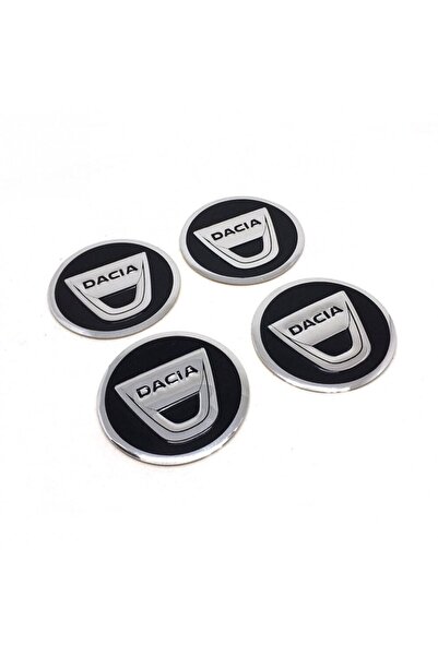 GARDENAUTO Dacia Jant Göbeği Alüminyum Sticker Yapıştırma 60mm 4'lü Set