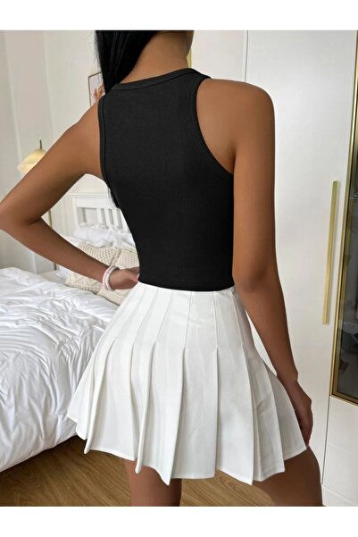 Mad&Calf Corded Halter Neck Women's Crop Top - Basic Cotton