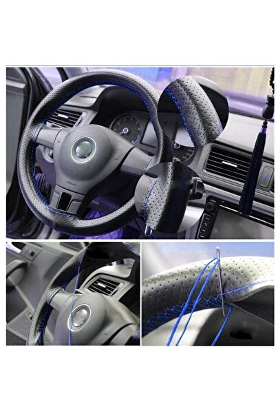 GARDENAUTO Volkswagen Passat B7 2011-2014 Deri Direksiyon Kılıfı Dikmeli Nokt...