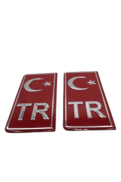 GARDENAUTO Tr Plaka Krom Sticker 2'li - Türkiye Plaka Krom Sticker - Türkiye Plakalık Krom