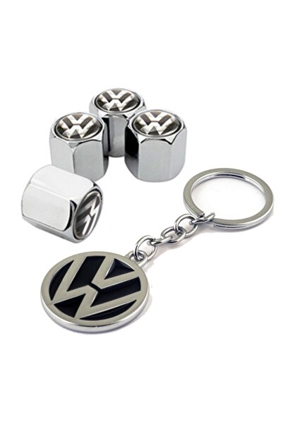 GARDENAUTO فولكس فاجن جيتا بعد 2011 غطاء صمام كروم اللون 4 قطع وسلسلة مفاتيح ...