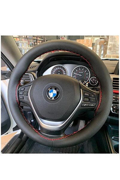 GARDENAUTO Bmw 3 Serisi F30 Esnek Dikmeli Deri Direksiyon Kılıfı Noktalı Kırm...