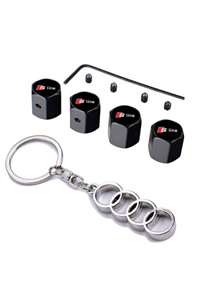 GARDENAUTO Valve Cover with Audi R8 S Line Logo Allen Anti-Stole Safe and Keychain