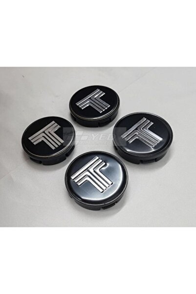 KARA AUTO Tofaş Uyumlu 58/55 55mm Yuva 4'lü Set T Logolu Alüminyum Çelik Jant...