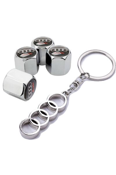 GARDENAUTO Audi Sibop Kapağı 4 Adet Ve Krom Anahtarlık Krom Renk