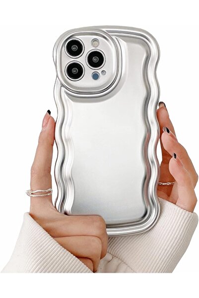 EDELFU حافظة هاتف عصرية باللون الفضي غير اللامع لهاتف آيفون 15 برو ماكس، غطاء...