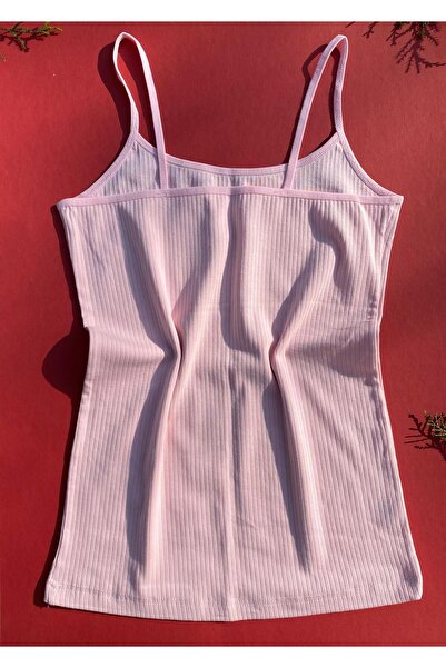 VicTroy Οβάλ γιακά 4 τεμαχίων εκρού, πράσινο, ροζ, λευκό λουράκι από βαμβακερό Lycra Rib γυναικείο T-Shirt-Undershirt