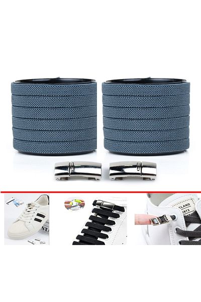 AiryFooT 100 Cm Elastic Laced Magnetic Shoelaces - Dark Gray