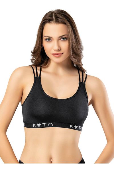 VicTroy Black Color Diving Fabric with Removable Pads Thin String Model Women's Sports Athlete-Bustier 64V40