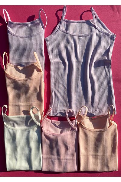 VicTroy Girl's Corded Cotton Flexible Undershirt with 6 Rope Straps