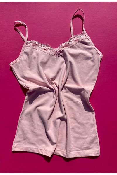 VicTroy Lace 4-Piece String Strap Cotton Lycra Blouse and 4 Gift Panties (SALMON-WHITE-ECRU-CLARET RED)