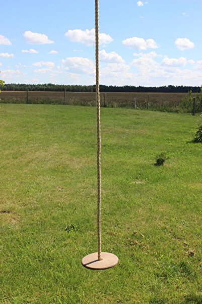 Alyones Yuvarlak Disk Ahşap Halat Salıncak, Çocuklar Kapalı Ahşap Salıncak, Jüt Halat Ile Yetişkin Salıncak