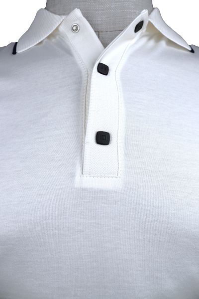 Nehir 241700305   - White P.Neck T-Shirt with Snap Fasteners