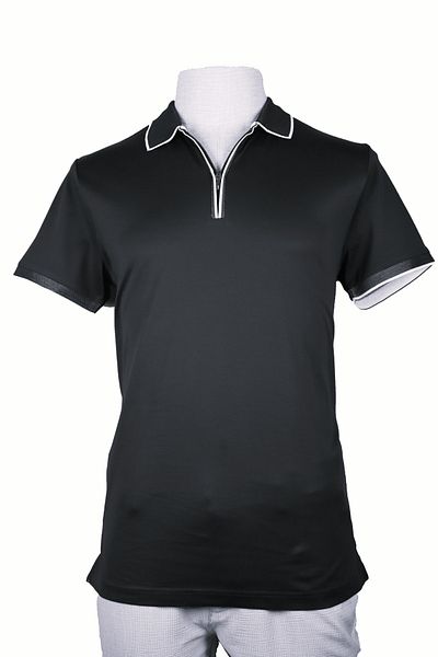 Nehir 241700207   Black Zippered P. Collar T-Shirt