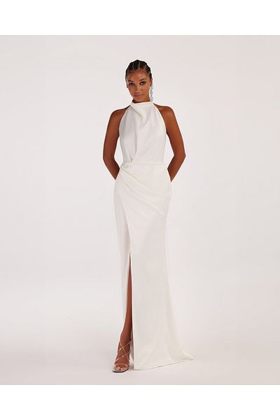 NALINCI Turtleneck Black Sleeveless Dress - Wedding Decollete