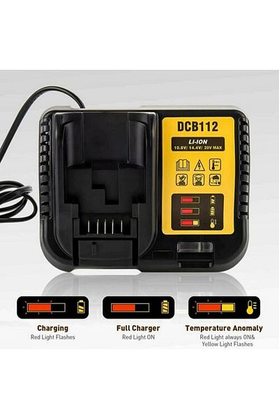 Choice DCB112 2A شاحن بطارية ليثيوم لديوالت 10.8 فولت 12 فولت 14.4 فولت 18 فولت 20 فولت DCB206 DCB205 DCB204 DCB203 ...
