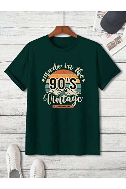 BETİLİNA Green 90's Printed Oversize T-Shirt