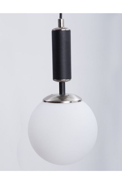 MŞ Aydınlatma Hector Black Chrome White Glass Chandelier