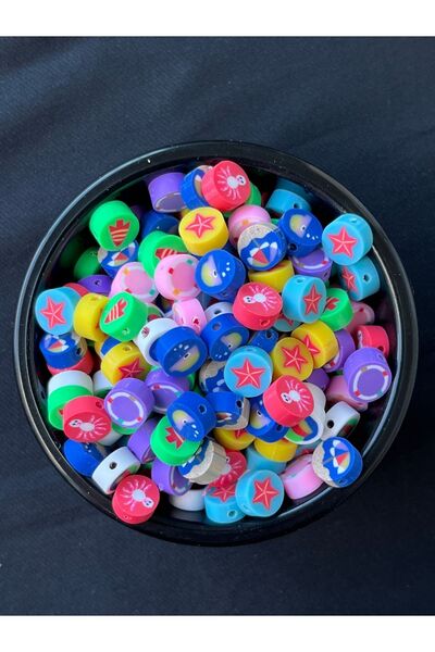 Bijumix Aksesuar 25 bucăți 10 mm fructe de mare figurine din argilă polimerică mărgele Fimo bijuterii brățări colier