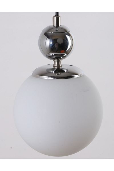 MŞ Aydınlatma Misket Chrome Plated White Glass Chandelier