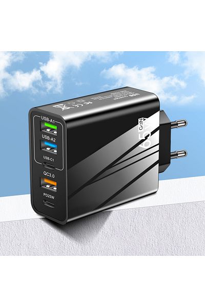 Maerknon GaN Charger USB 65W Muti 5 Ports PD Quick Fast High Speed Charging Type C Mobile Phone Adapter fo...