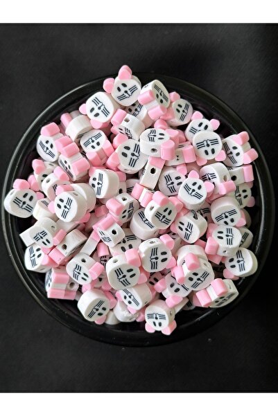 Bijumix Aksesuar 25 Adet 10mm Polimer Kil Fimo Kedi Figürlü Boncuk Takı Yapım...
