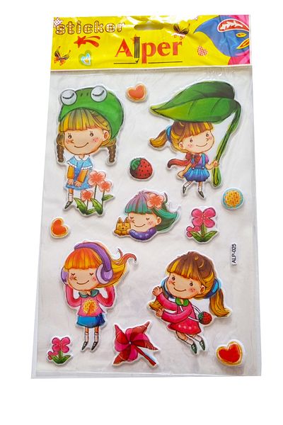 Modellino 30x17cm Emoji Embossing Sticker - Smiley Birds with Heart, Animal, Flag, Fruit and Butterfly Pattern