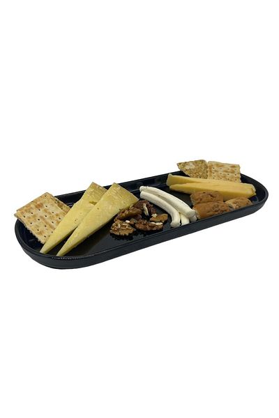 decorelax Unbreakable Melamine Black Serving Plate 13x32cm 2106
