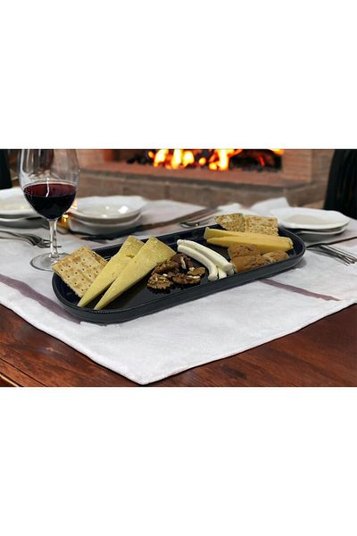 decorelax Unbreakable Melamine Black Serving Plate 13x32cm 2106