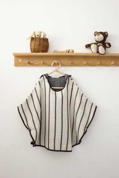 Mujo Baby&Kids Organic 4 Layer Striped Muslin Children's Poncho