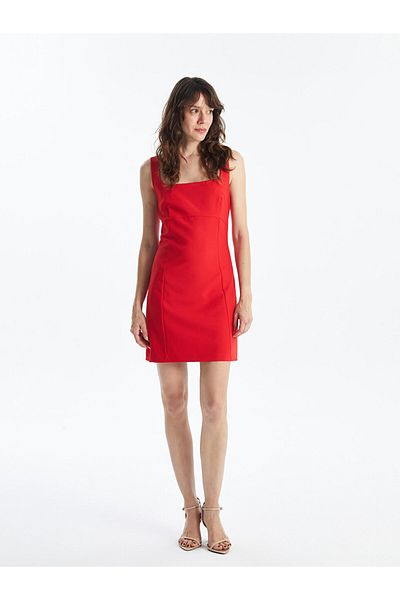 LC Waikiki Women's Square Collar Straight Dress