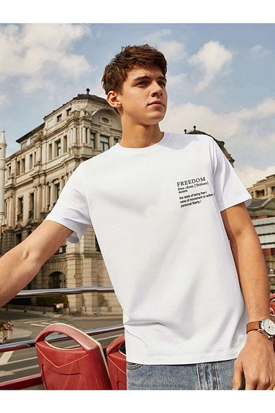 DAXİS Sportwear Company Ανδρικό μπλουζάκι με στάμπα Freedom Oversize