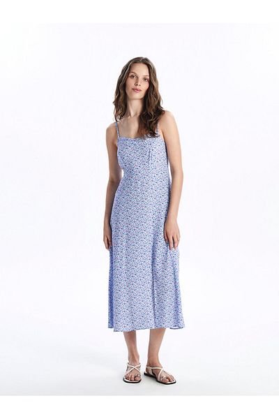 LC Waikiki Rochie de dama cu decolteu inima cu model floral - cu bretele