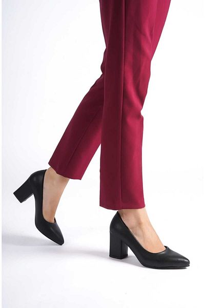 JVC Women's Black Faux Leather Classic Stiletto