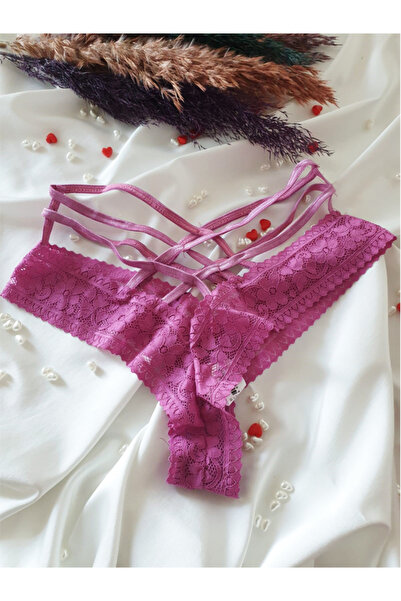 KEMSON Lace String Thong, Masara Model with Stretchy and Soft Fabric (Color 0031)