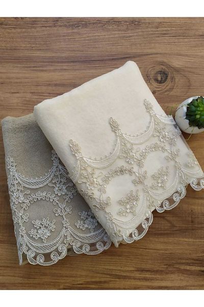 Çeyiz Bahçesi Σετ πετσετών χεριών και προσώπου Fabella Velvet 2 τεμαχίων 50/90cm